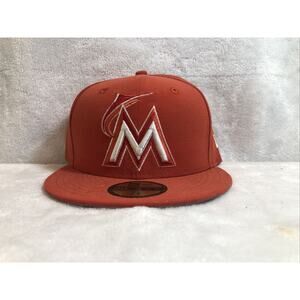 MIAMI MARLINS New Era 59fifty Glaze Red Fitted Hat 7 1/4